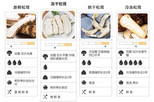 新鮮松茸、fd凍干松茸、冰凍松茸、干品松茸哪一種好