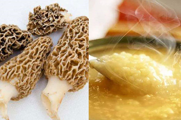 小米粥可以加羊肚菌一起煮嗎，阿膠能跟羊肚菌一起煮嗎