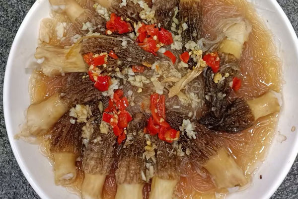 蒜蓉粉絲蒸羊肚菌的做法，開水蒸還是冷水